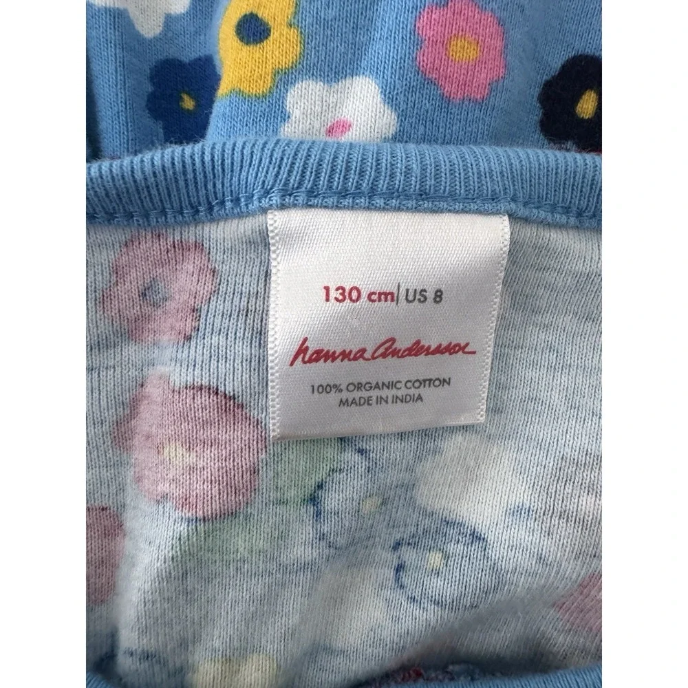 Hanna Andersson Girls' Long Sleeve Floral Dress Size 130 US Size 8 Spring Flower - Picture 3 of 3